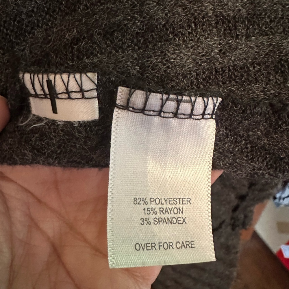 Relativity Women's Open-Front Ribbed Cardigan Sweater - Dark Gray - Picture 4 of 4